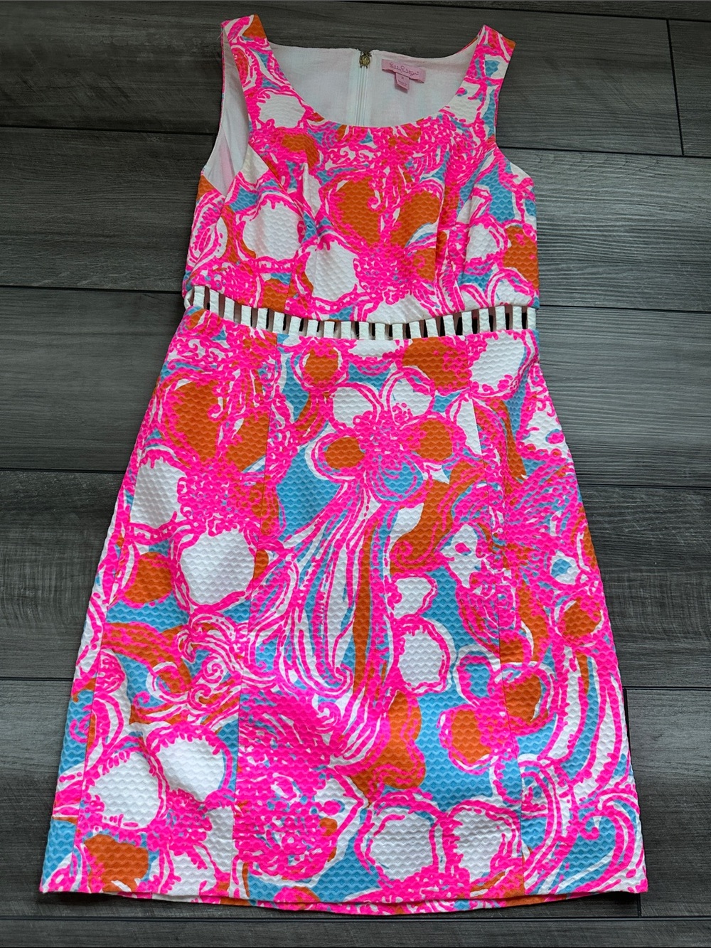 Lilly Pulitzer Pink, Orange & Blue Floral Shift Dress